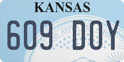 KS license plate 609DOY