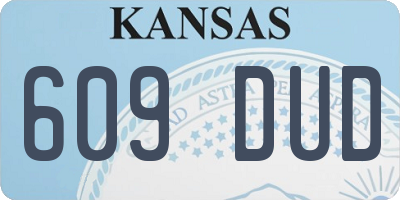 KS license plate 609DUD