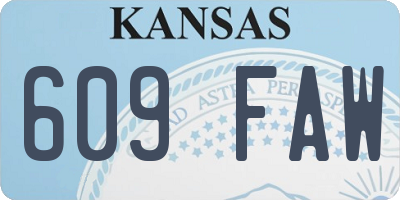 KS license plate 609FAW