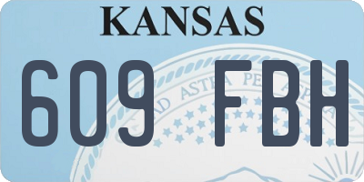 KS license plate 609FBH