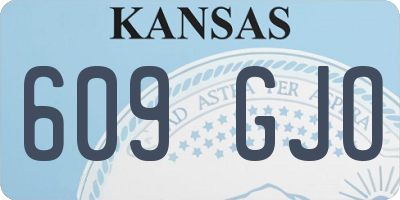 KS license plate 609GJO