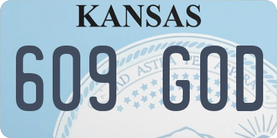 KS license plate 609GOD
