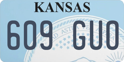KS license plate 609GUO