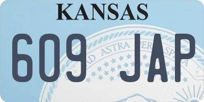 KS license plate 609JAP