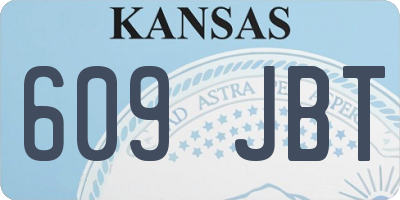 KS license plate 609JBT