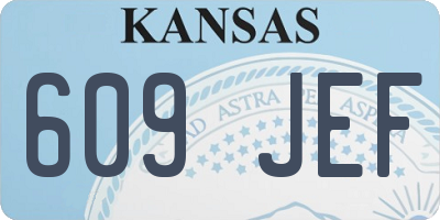 KS license plate 609JEF