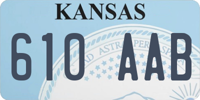 KS license plate 610AAB