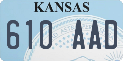 KS license plate 610AAD