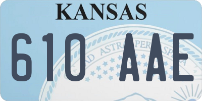 KS license plate 610AAE