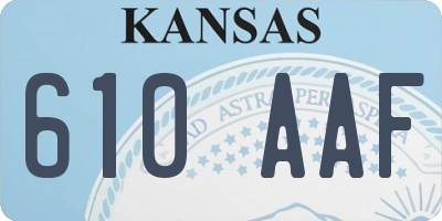 KS license plate 610AAF