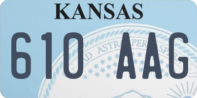 KS license plate 610AAG