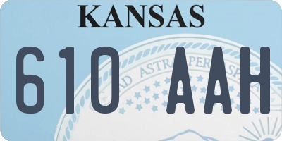 KS license plate 610AAH