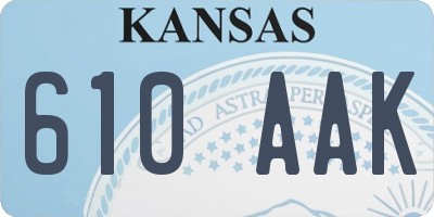 KS license plate 610AAK