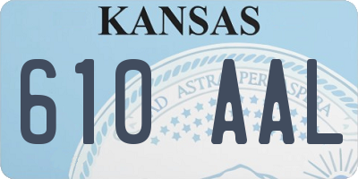 KS license plate 610AAL