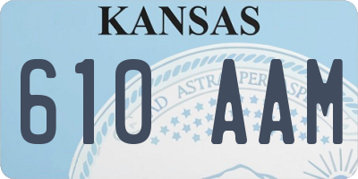 KS license plate 610AAM