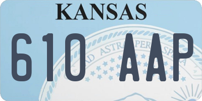 KS license plate 610AAP