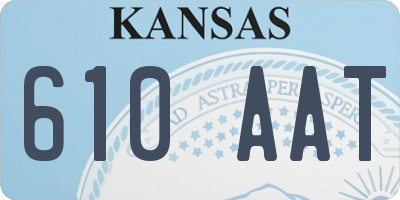 KS license plate 610AAT