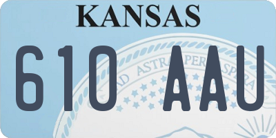 KS license plate 610AAU