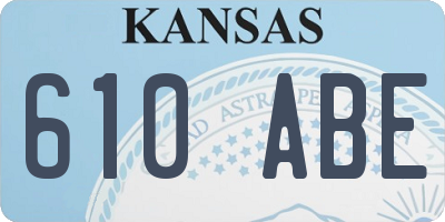 KS license plate 610ABE