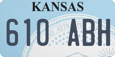 KS license plate 610ABH