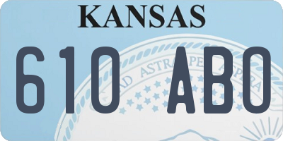 KS license plate 610ABO