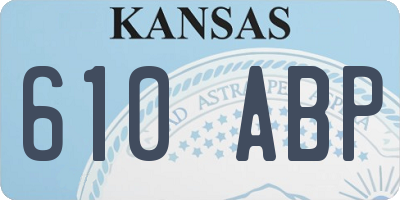KS license plate 610ABP