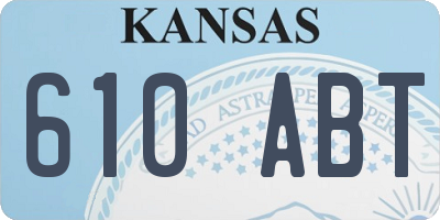 KS license plate 610ABT