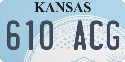 KS license plate 610ACG