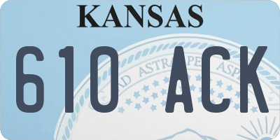 KS license plate 610ACK