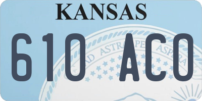 KS license plate 610ACO