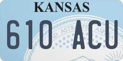 KS license plate 610ACU