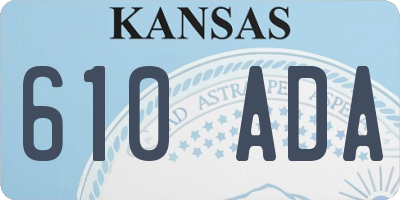 KS license plate 610ADA