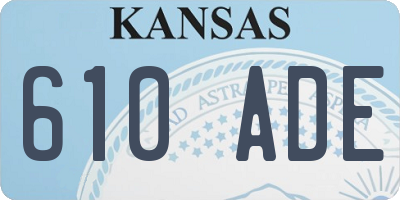 KS license plate 610ADE