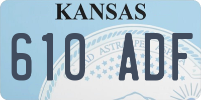 KS license plate 610ADF