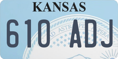 KS license plate 610ADJ