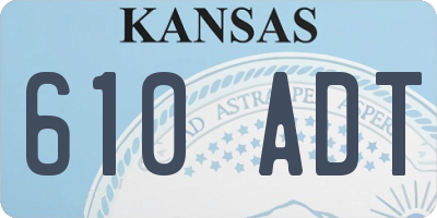KS license plate 610ADT