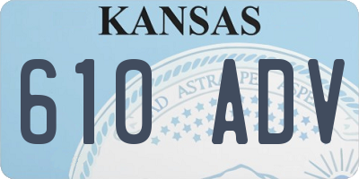 KS license plate 610ADV