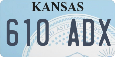 KS license plate 610ADX