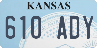 KS license plate 610ADY