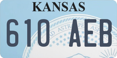 KS license plate 610AEB
