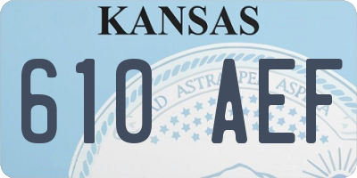 KS license plate 610AEF