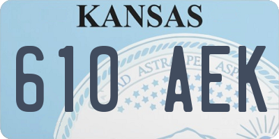 KS license plate 610AEK