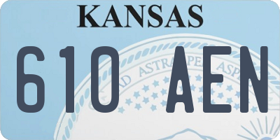 KS license plate 610AEN