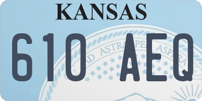 KS license plate 610AEQ