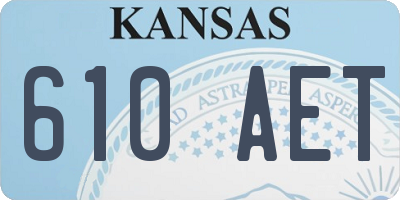 KS license plate 610AET