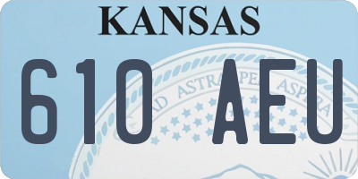 KS license plate 610AEU