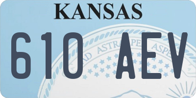 KS license plate 610AEV