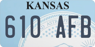 KS license plate 610AFB