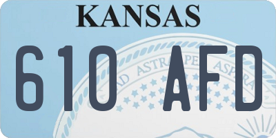 KS license plate 610AFD