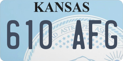 KS license plate 610AFG